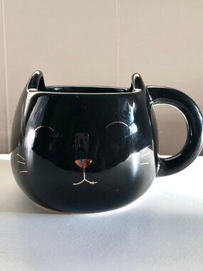 Tri-Coastal Design Black Cat Ceramic Coffee Mug